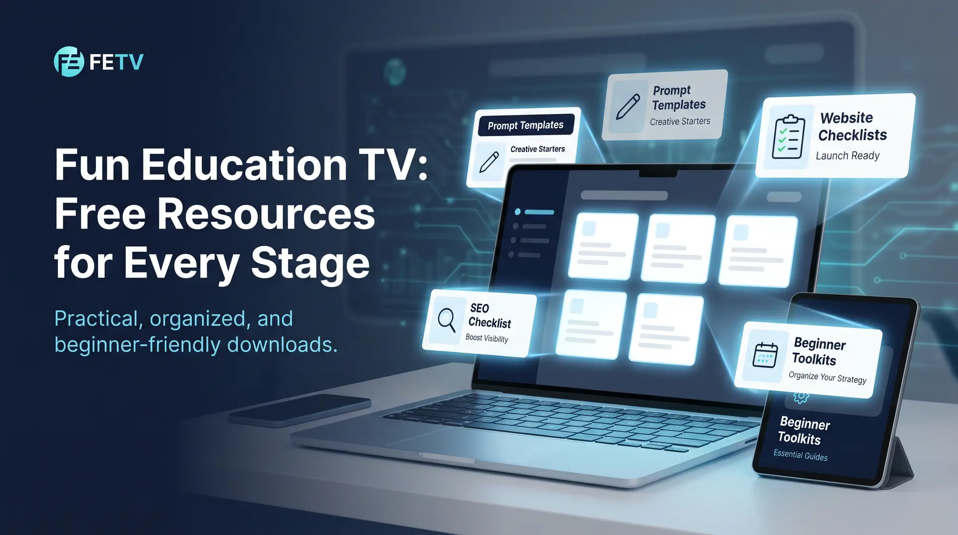 Free digital learning resources, prompts, checklists, and toolkits for beginners
