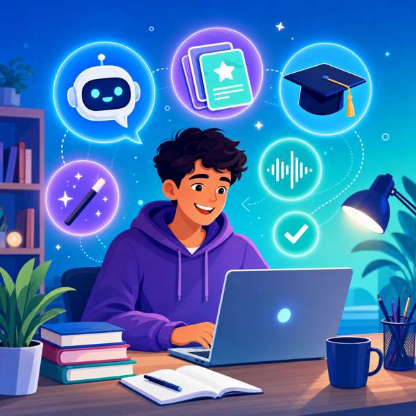 Student using free AI tools to study